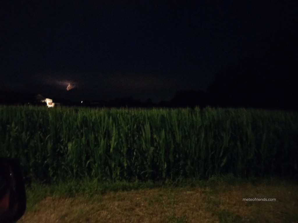 Thunderstorm in the field at night&nbsp;(June)